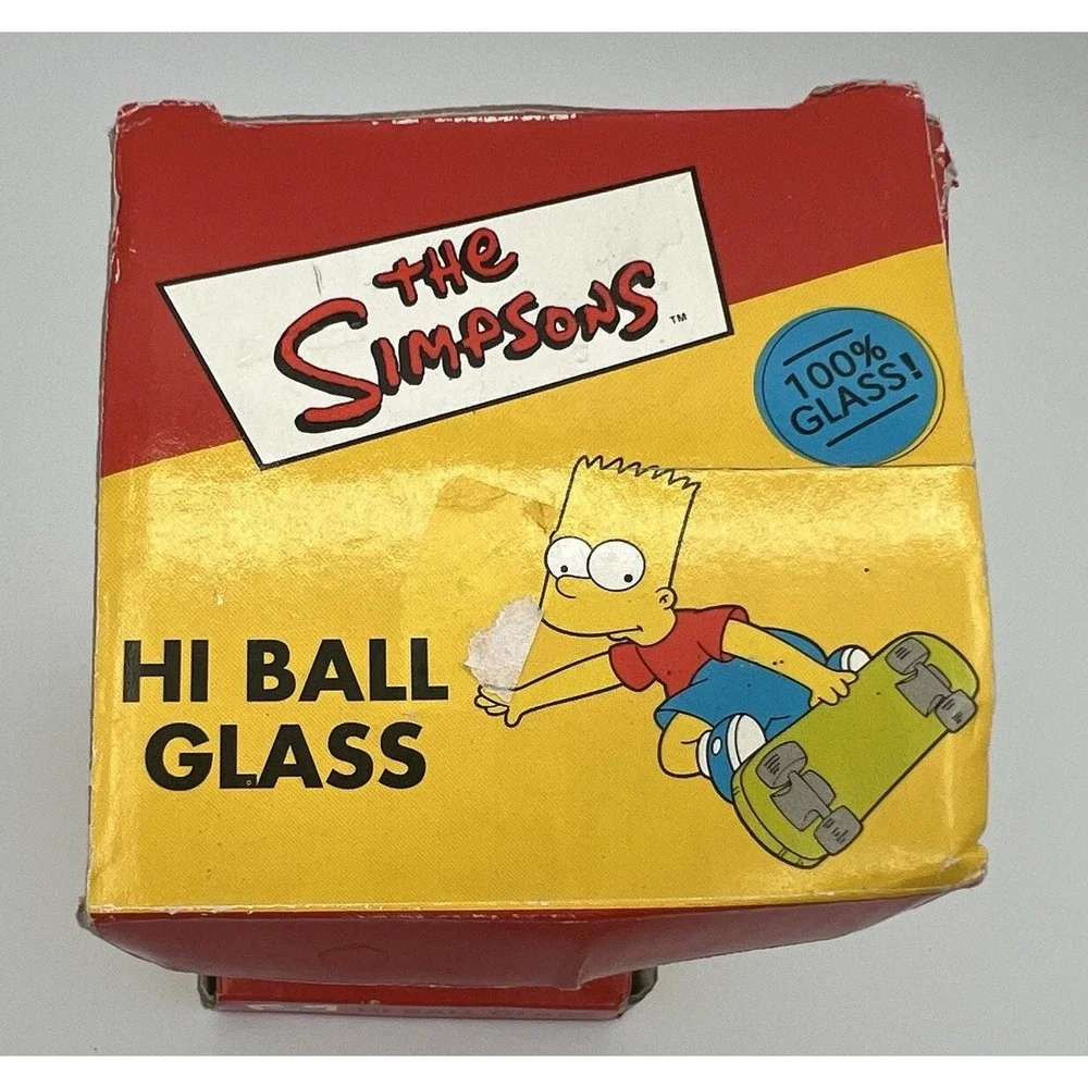 Simpsons Homer Simpson Hi Ball Glass D'OH Underwear 2000 New In Box